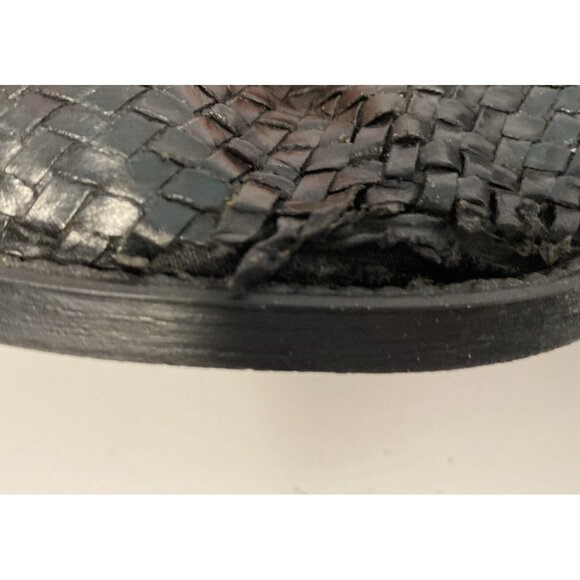 Tolo Men Dress/Casual Basketweave Leather Shoes Black 9.5M Italian To REPAIR - Picture 4 of 12